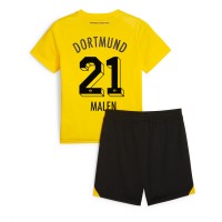 Borussia Dortmund Donyell Malen #21 Hemmatröja Barn 2023-24 Kortärmad (+ Korta byxor)